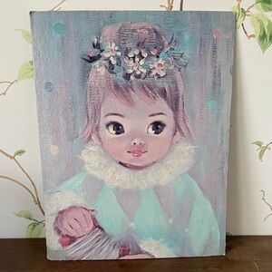 1960s Big Eyes Harlequin Museum Print by Sherle Gigi Vintage Nursery Artwork